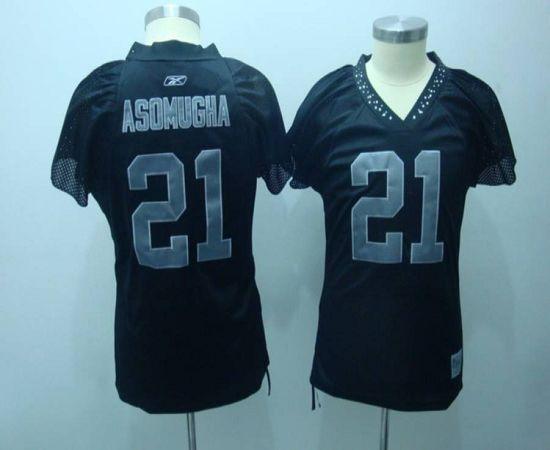 Raiders #21 Nnamdi Asomugha Black Women's Field Flirt Stitched NFL Jersey - Click Image to Close